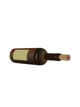 wine bottle on white background
