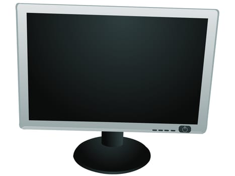 flat monitor on isolated white background