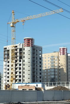 Construction on quay of Petrozavodsk, Russia     
