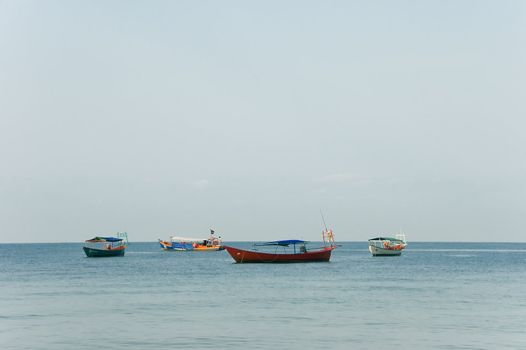 small boats in the sea