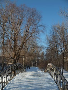 The bridge in park. Petrozavodsk, Russia.        