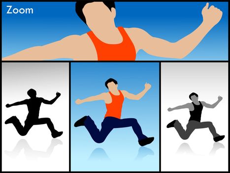jumping man on isolated background