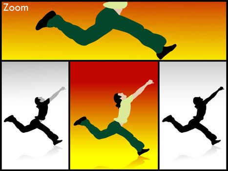 man stretching his legs on isolated background