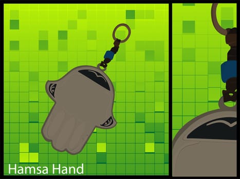 hamsa hand hanged on isolated background