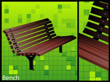 relaxing bench on isolated background