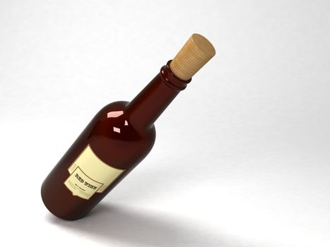 wine bottle on white background


