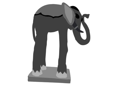 small elephant model with white background