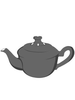porcelain tea pot with white background
