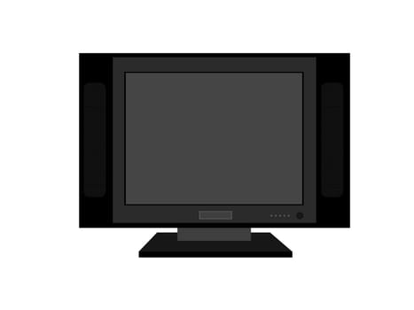 flat screen television against white background     