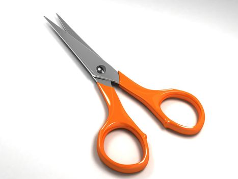 three dimensional scissors on an isolatedbackground