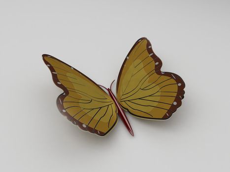 three dimensional magnet butterfly on an isolated background