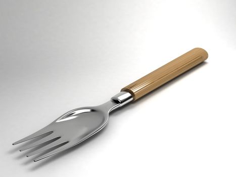 three dimensional fork on an isolated background 
