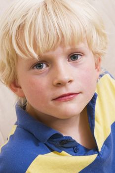 cute blond little boy portrait