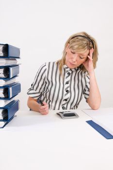 Successful business woman working with documents