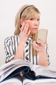 Successful business woman working with documents
