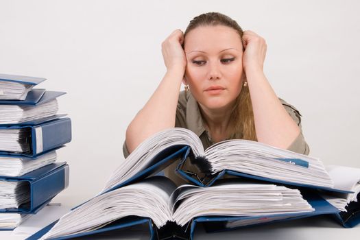 Successful business woman working with documents