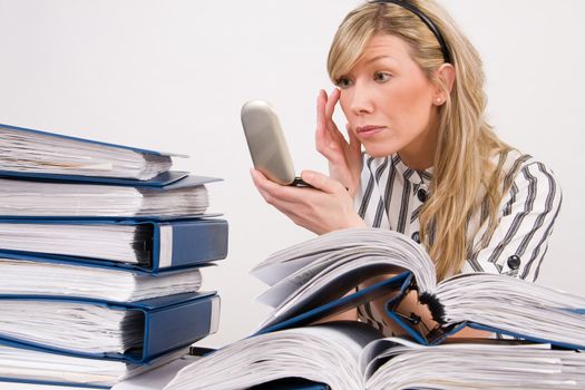 Successful business woman working with documents