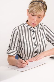 Successful business woman working with documents