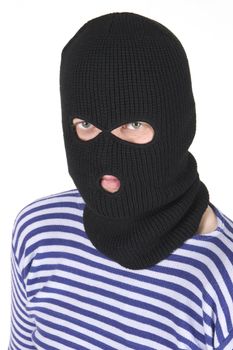 bandit wearing military mask