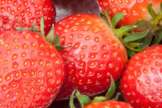 Close up of fresh strawberries.
