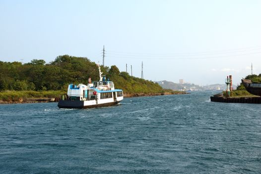 Old channel from Russkii island to Vladivostok and cutter.