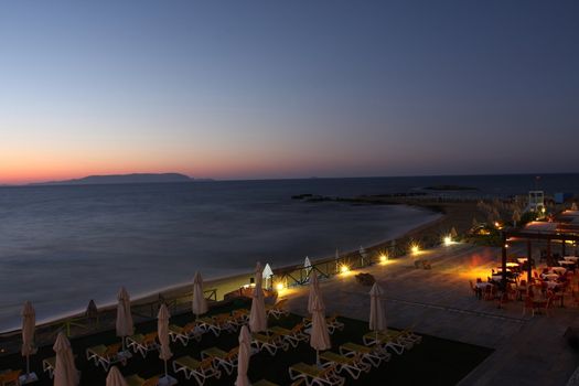 Beautiful night on the island of Crete. Greece