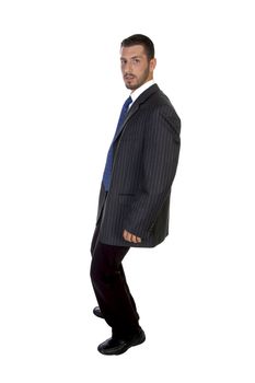 stylish pose of successful man on an isolated background