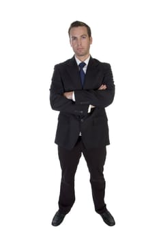 young businessman posing on an isolated white background