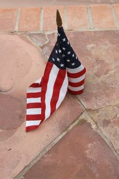 American flag at veteran's memorial