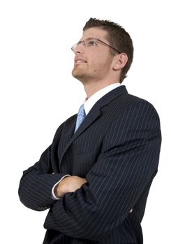 stylish pose of man on isolated background