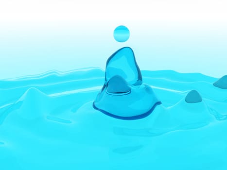 An abstract image of some blue blobs.