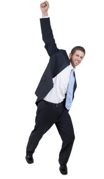 dancing businessman on isolated background