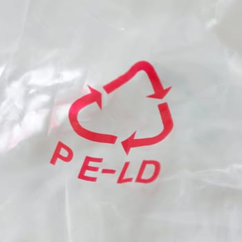 Plastic recycled with a recycling logo