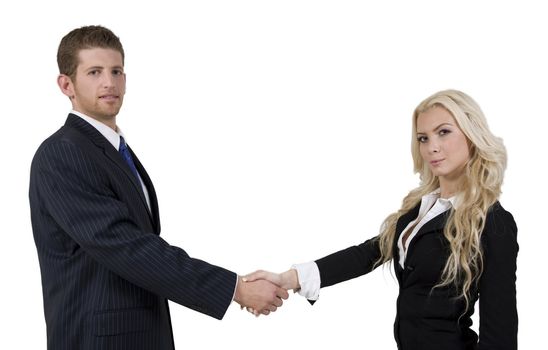 business people shaking hands on isolated background