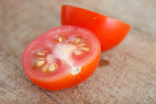 A small sliced tomato