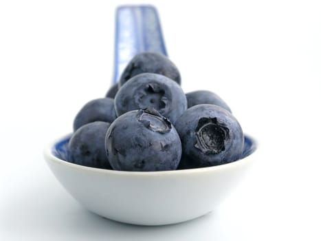 sweet bilberries on white background