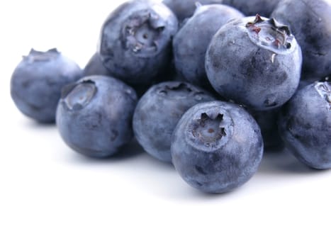 sweet bilberries on white background