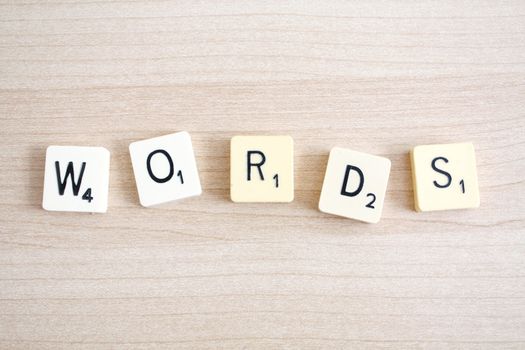 Letters spelling the word Words