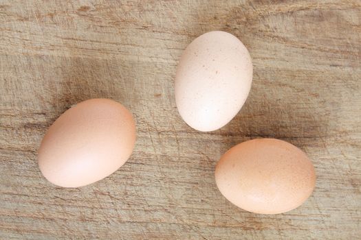 Eggs on a wooden surface