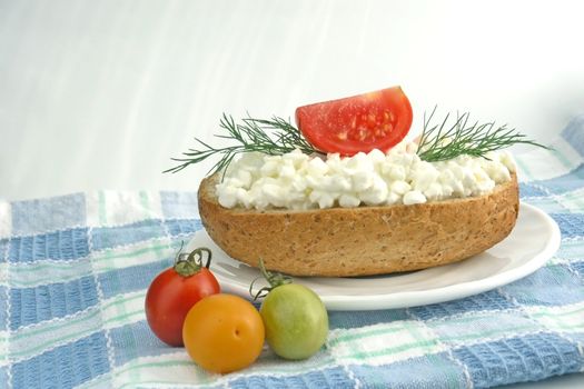 sandwich with white cheese on plate