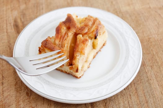 A delicious piece of apple cake