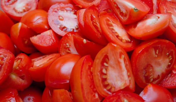 ripe perfect cuted tomatoes background