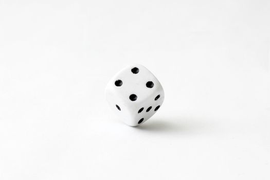 A dice in a studio