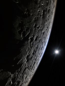 An illustration of a nice deep space moon background