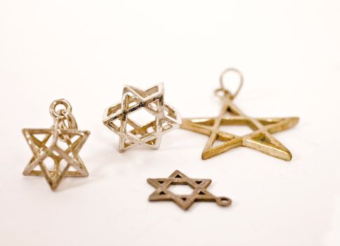 stars of david accessories on isolated background



