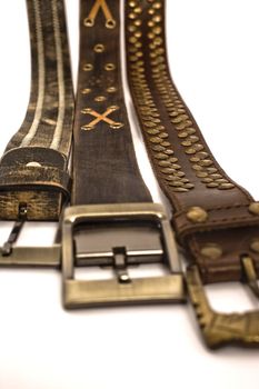 stylish belts on isolated background

