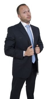 standing businessman on isolated background
