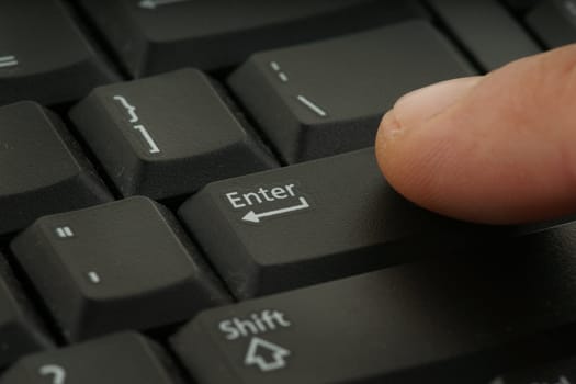 great image of a finger on computer keyboard
