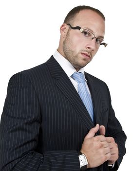 serious businessman on isolated background
