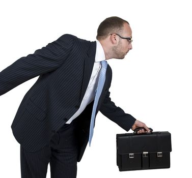 walking businessman on isolated background


